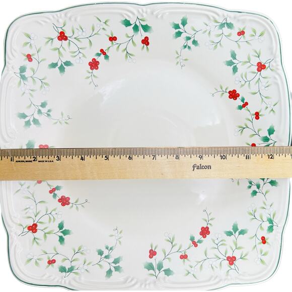 Pfaltzgraff‎ WINTERBERRY Square Serving Platter 12 In Holly & Berries - Picture 4 of 6
